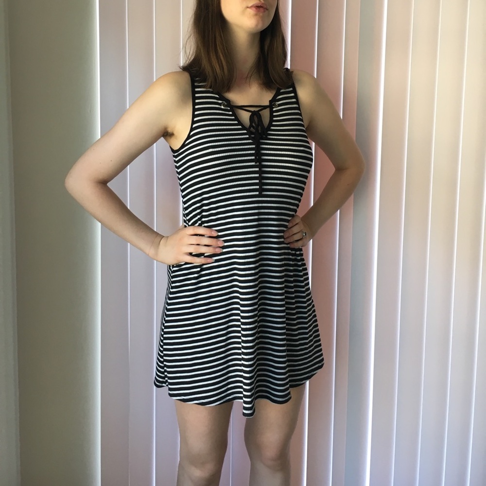 Black and White striped dress